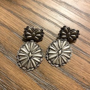 Silver concho earrings